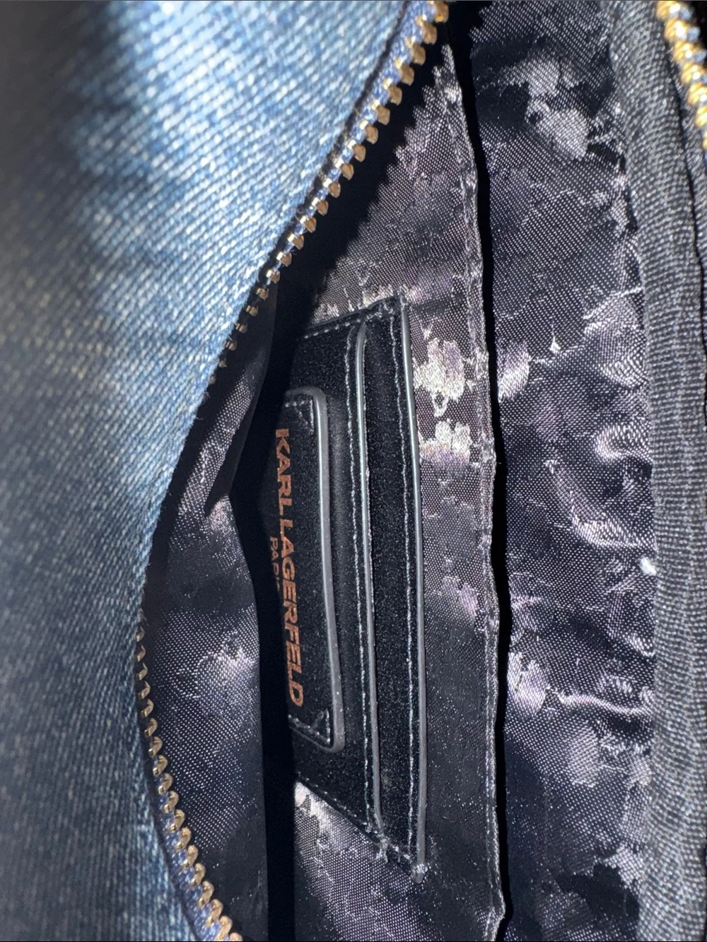 Karl Lagerfeld Denim Crossbody Camera Bag